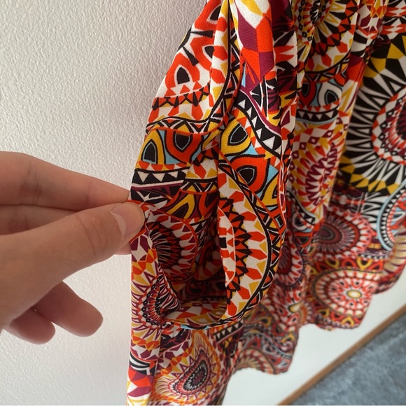 Xhilaration Target Brand Multicolored Fit and Flare Patterned Dress with Pockets - Picture 9 of 13